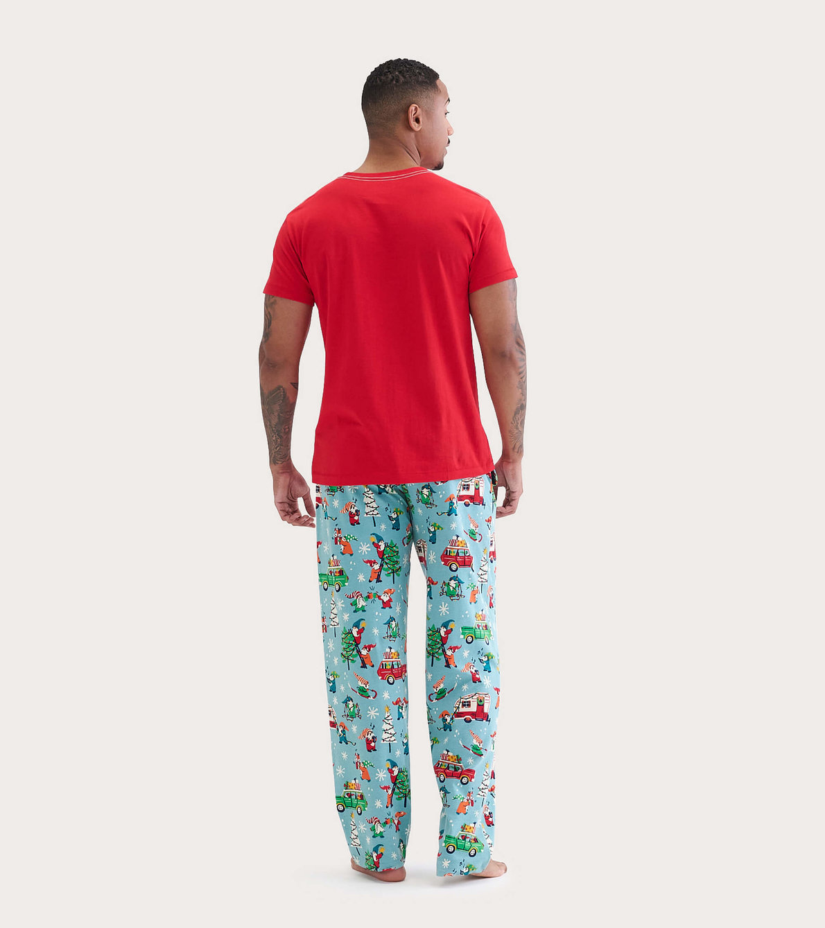 Agrandir l'image de Pantalon de pyjama en jersey pour homme – Gnomes des fêtes