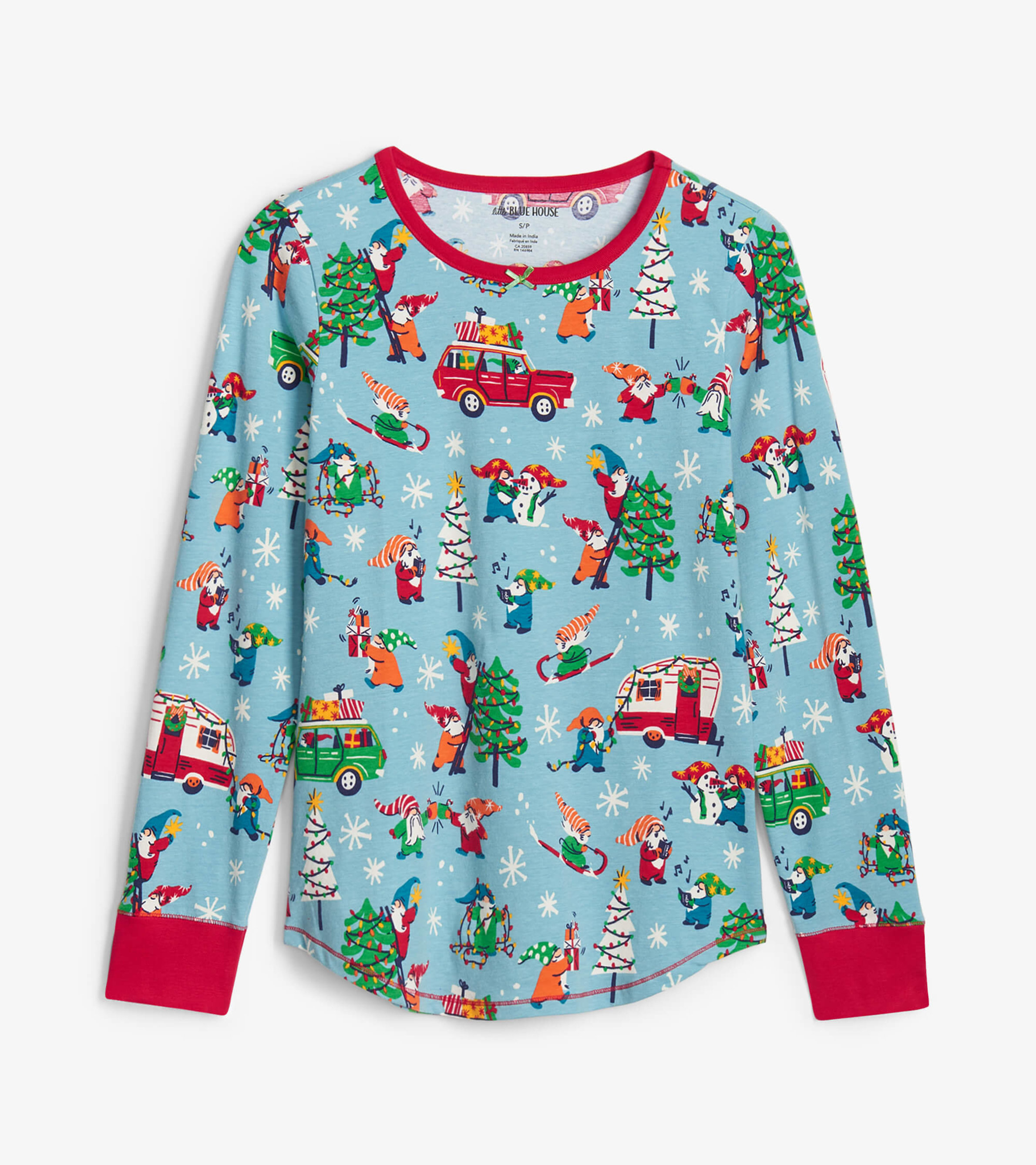 Women's Gnome For The Holidays Jersey Pajama Set - Little Blue