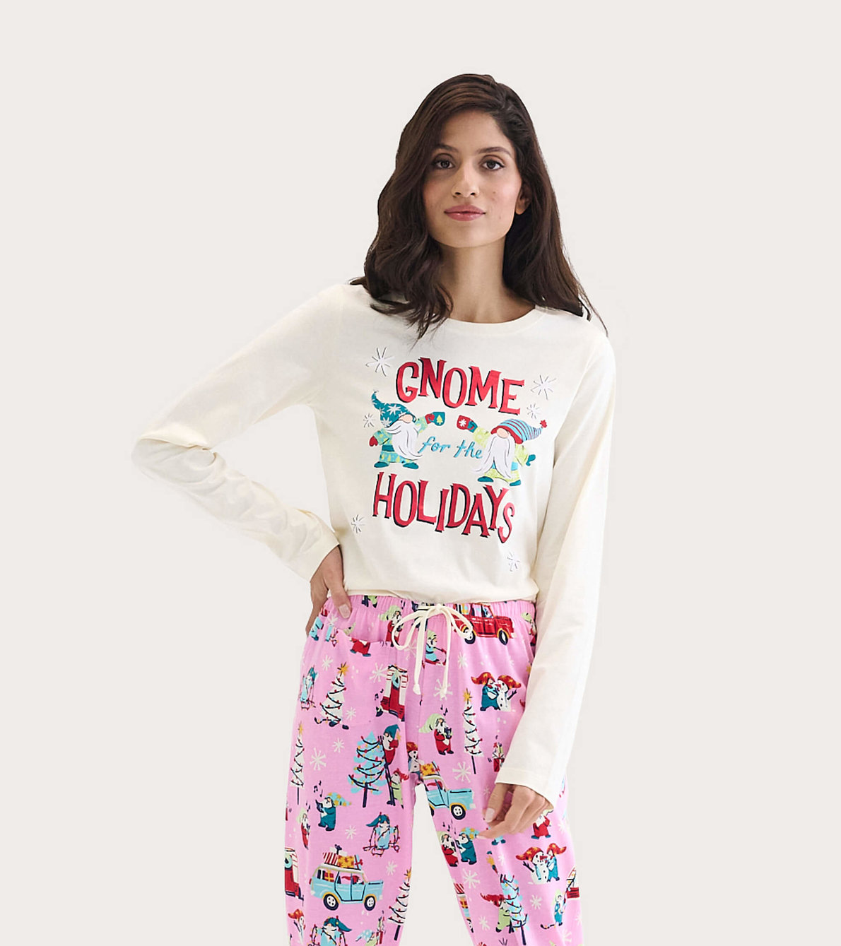 Agrandir l'image de T-shirt à manches longues pour femme – Gnomes des fêtes