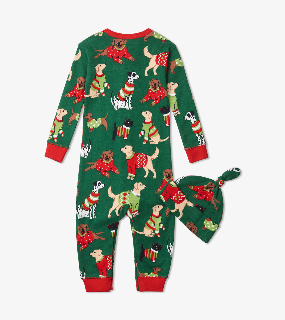 View larger image of Green Woofing Christmas Baby Coverall & Hat