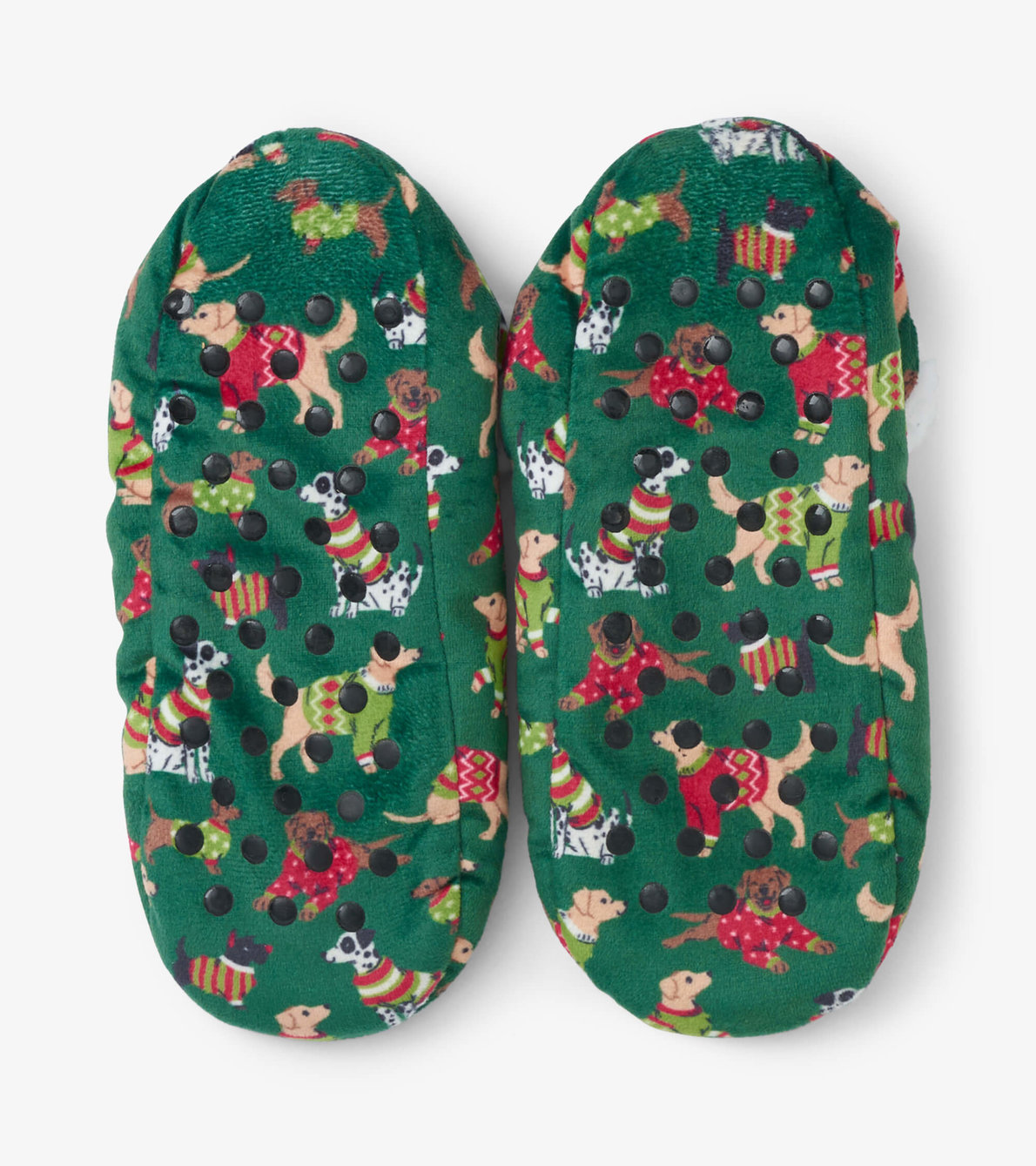 View larger image of Women's Green Woofing Christmas Warm & Cozy Slippers