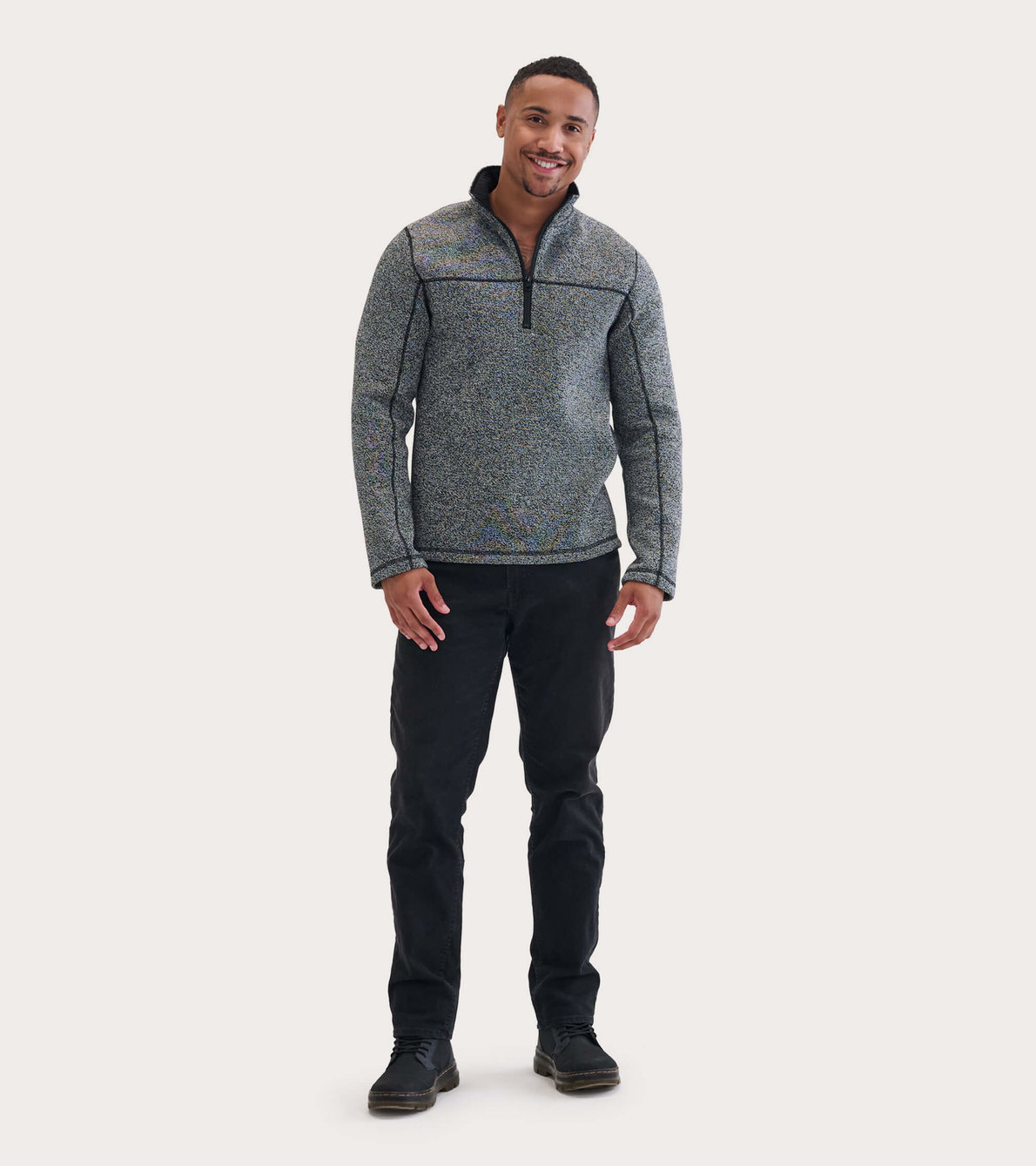 View larger image of Grey Heritage Men's Mock Neck Sherpa Lined Pullover