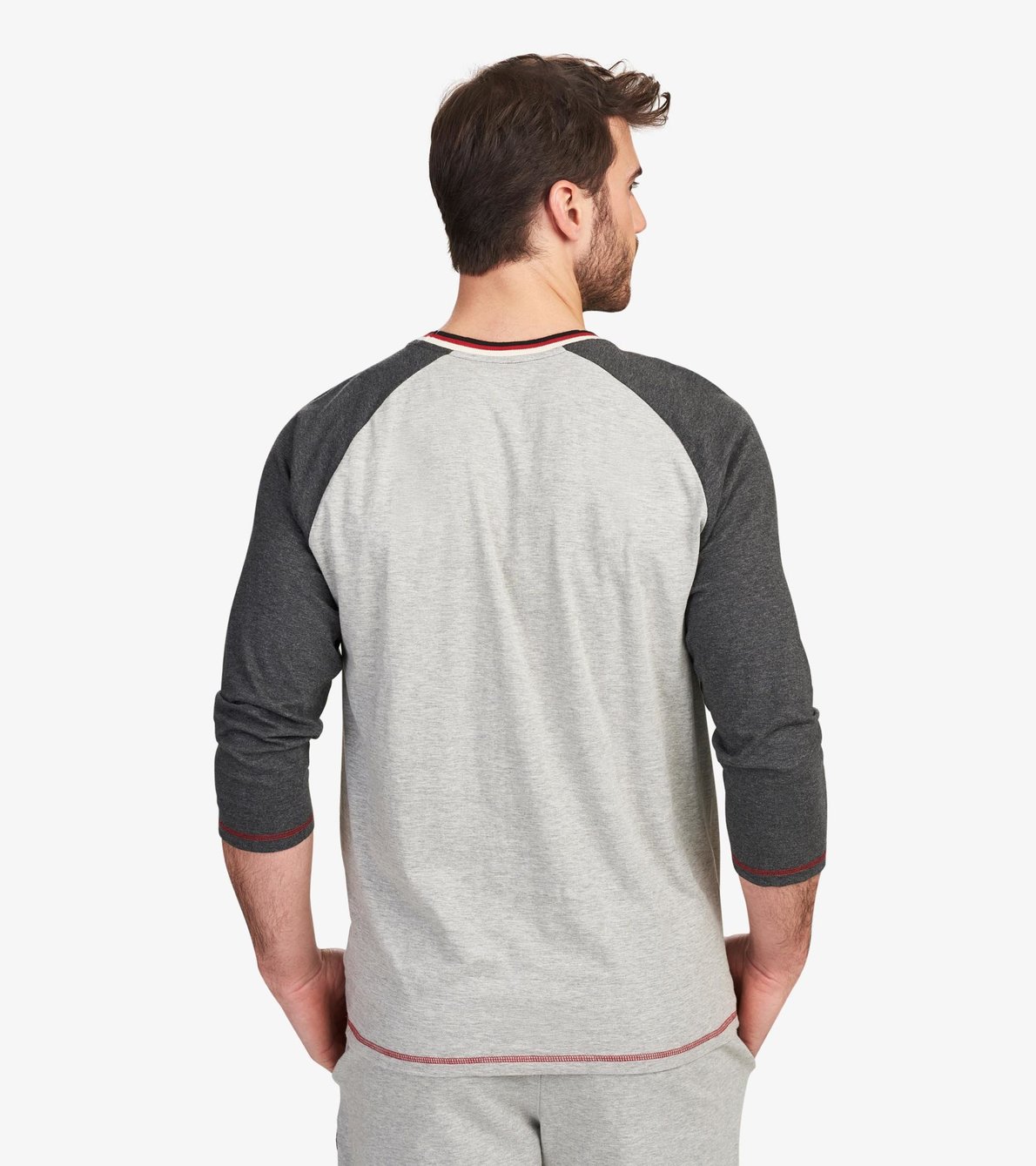 Agrandir l'image de T-shirt à manches raglan pour homme collection Heritage – Orignal sur fond gris chiné
