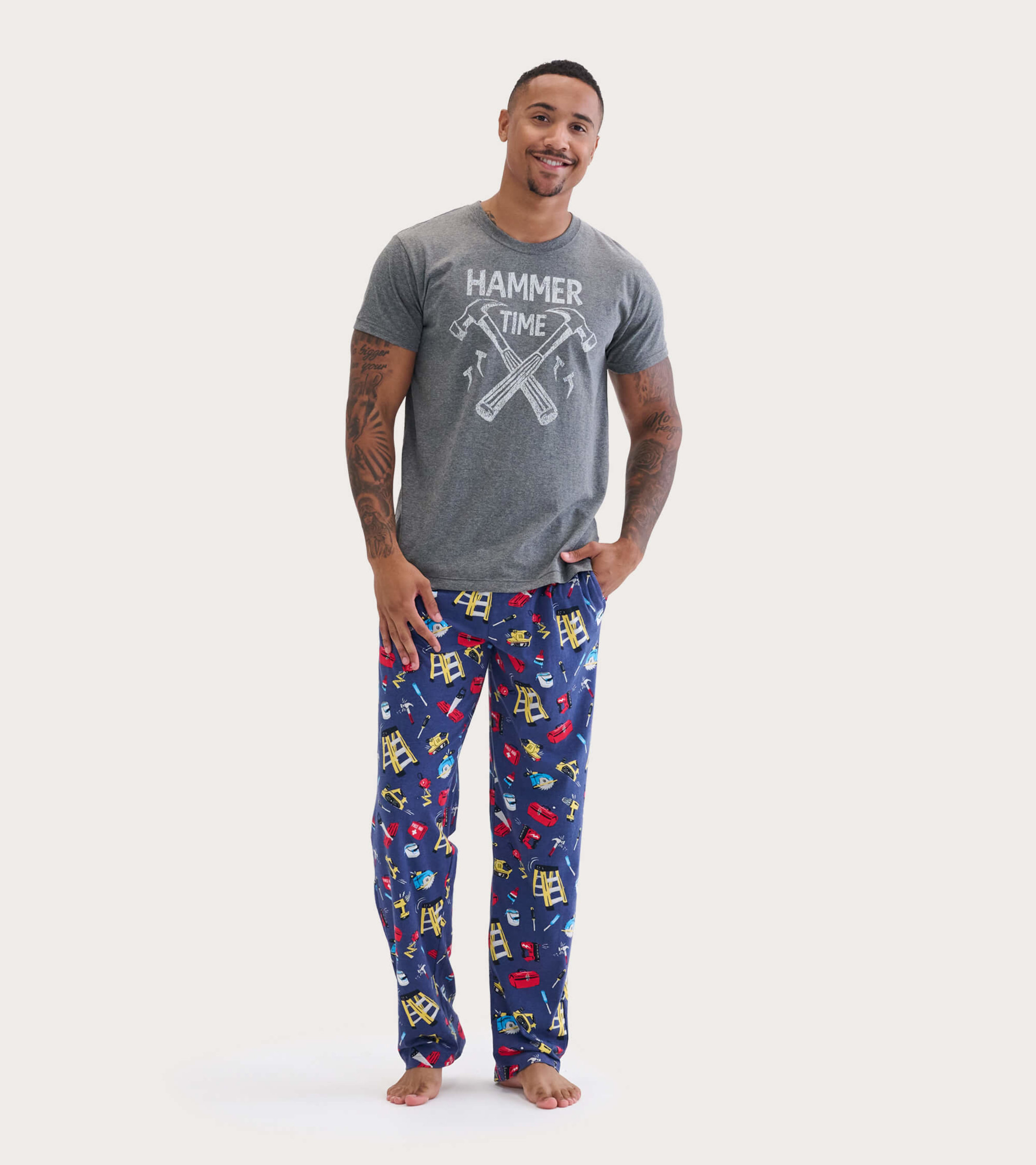 Handyman Men's Jersey Pajama Pants - Little Blue House US