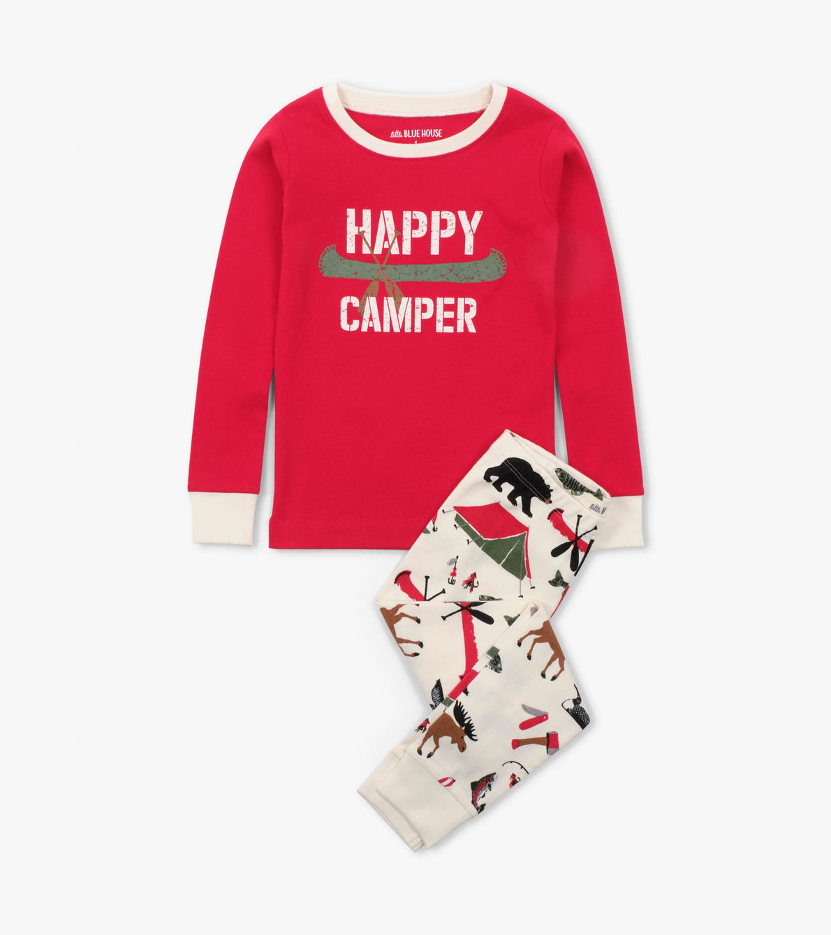 View larger image of Happy Camper Kids Appliqué Pajama Set