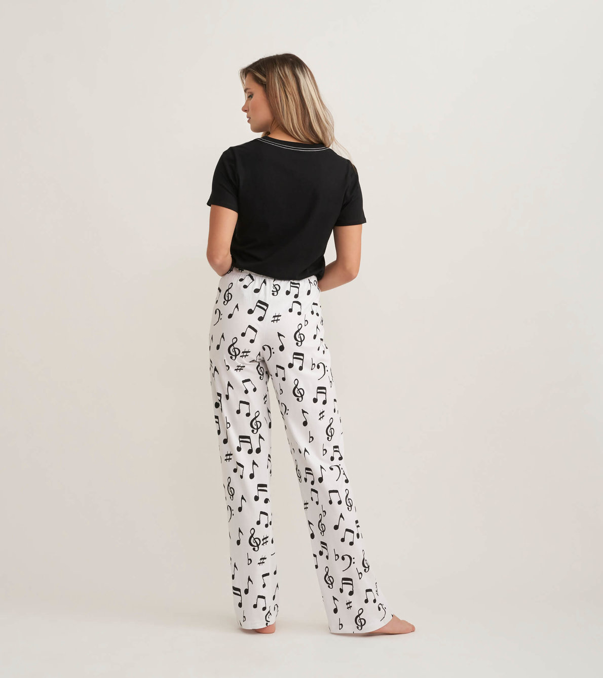 Agrandir l'image de Pantalon de pyjama en jersey pour femme – Notes de musique
