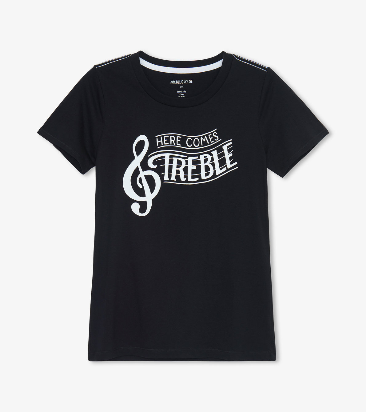 Agrandir l'image de T-shirt de pyjama pour femme – Clé de sol « Here Comes Treble »