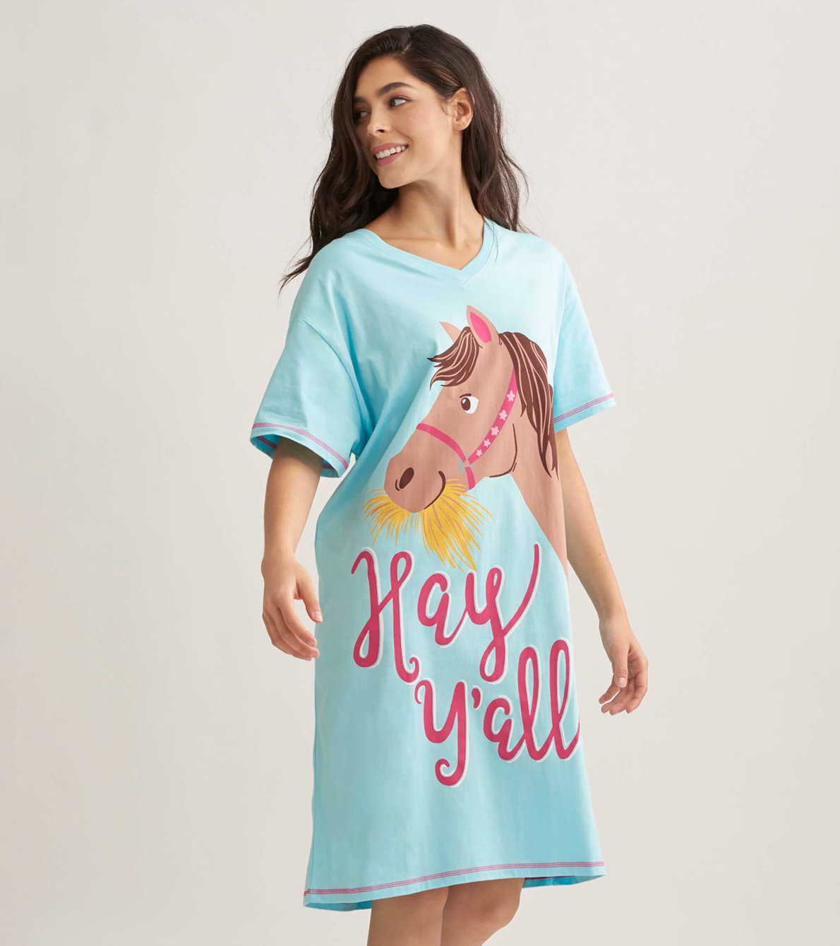 Agrandir l'image de Chemise de nuit pour femme – Cheval « Hay Y’all »
