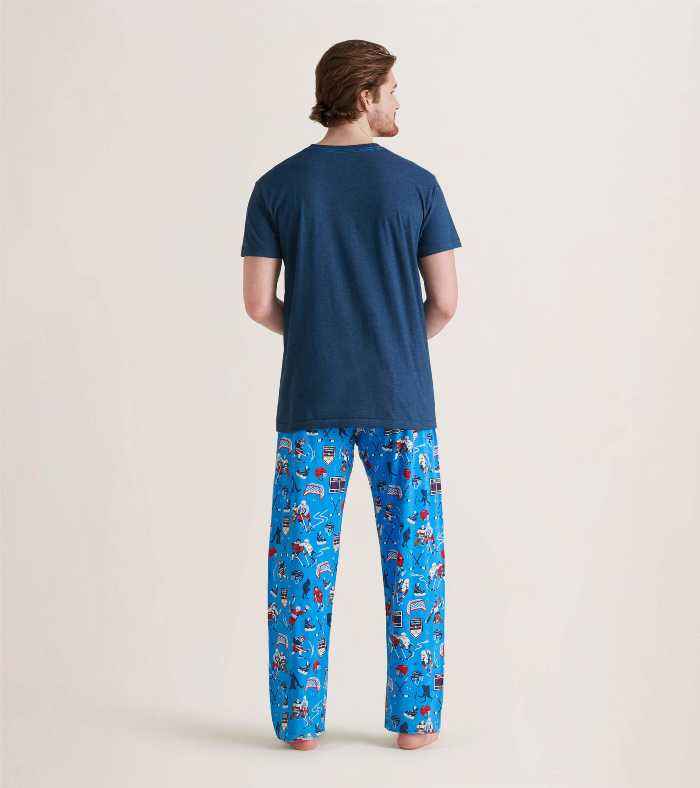 Little Blue House Men's Wild About Skiing Jersey Pajama Pants
