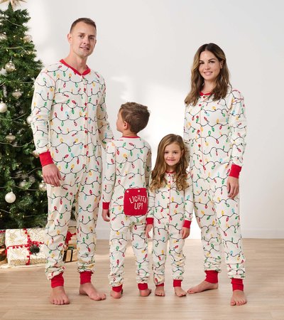 Pyjamas une pièce pour la famille - Lumières de Noël