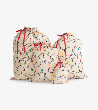 Holiday Lights Reusable Gift Bag Set