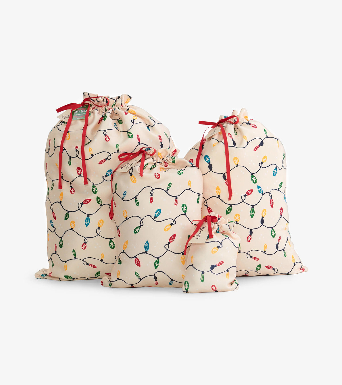 View larger image of Holiday Lights Reusable Gift Bag Set