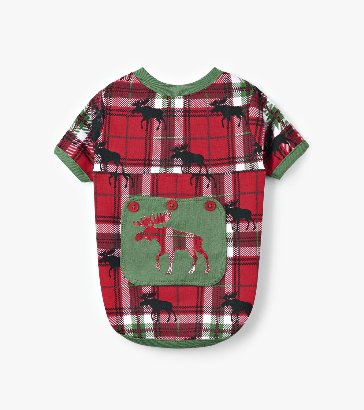 Agrandir l'image de T-Shirt pour chien – Orignal des fêtes sur motif écossais