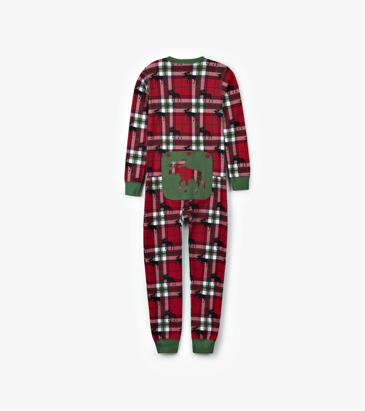 View larger image of Holiday Moose on Plaid Kids Union Suit