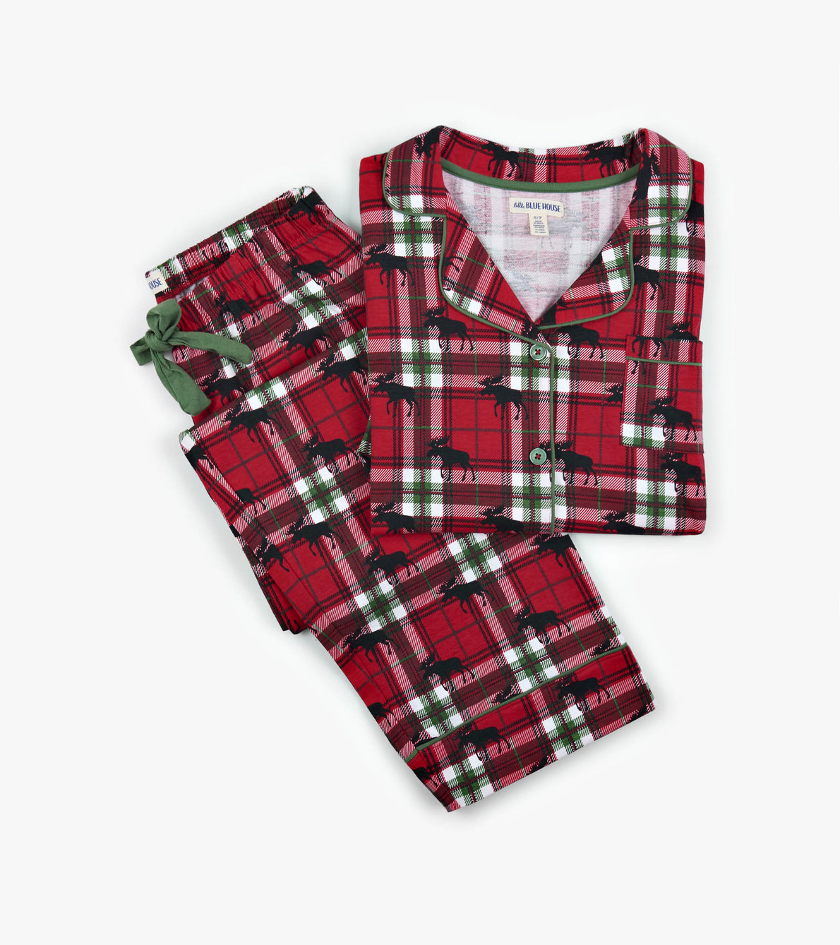 View larger image of Holiday Moose on Plaid Women's Pajama Set