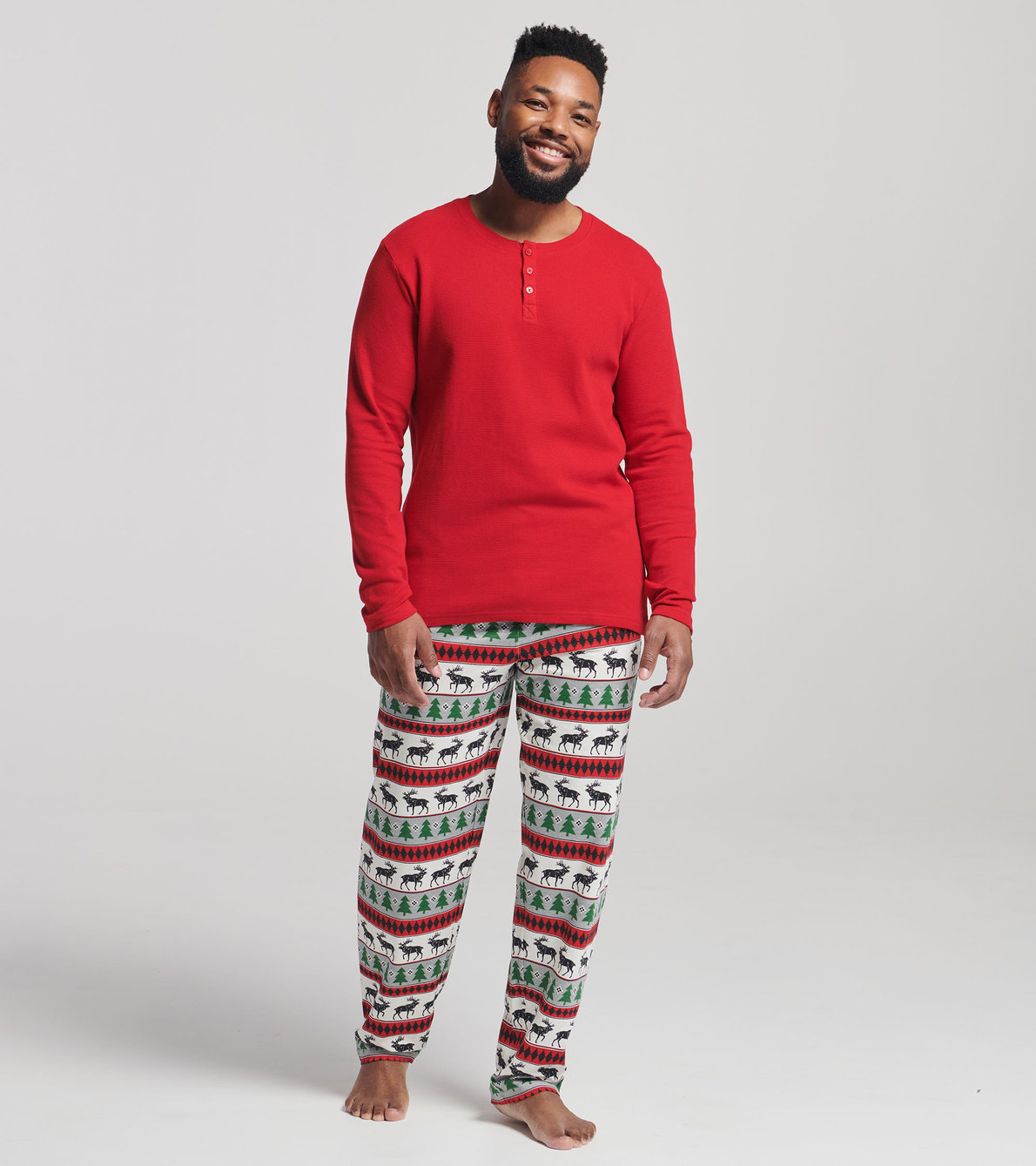 View larger image of Holiday Red Men's Waffle Henley