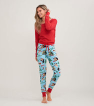 Woofing Christmas Women's Tee and Leggings Pajama Separates - Little Blue  House US