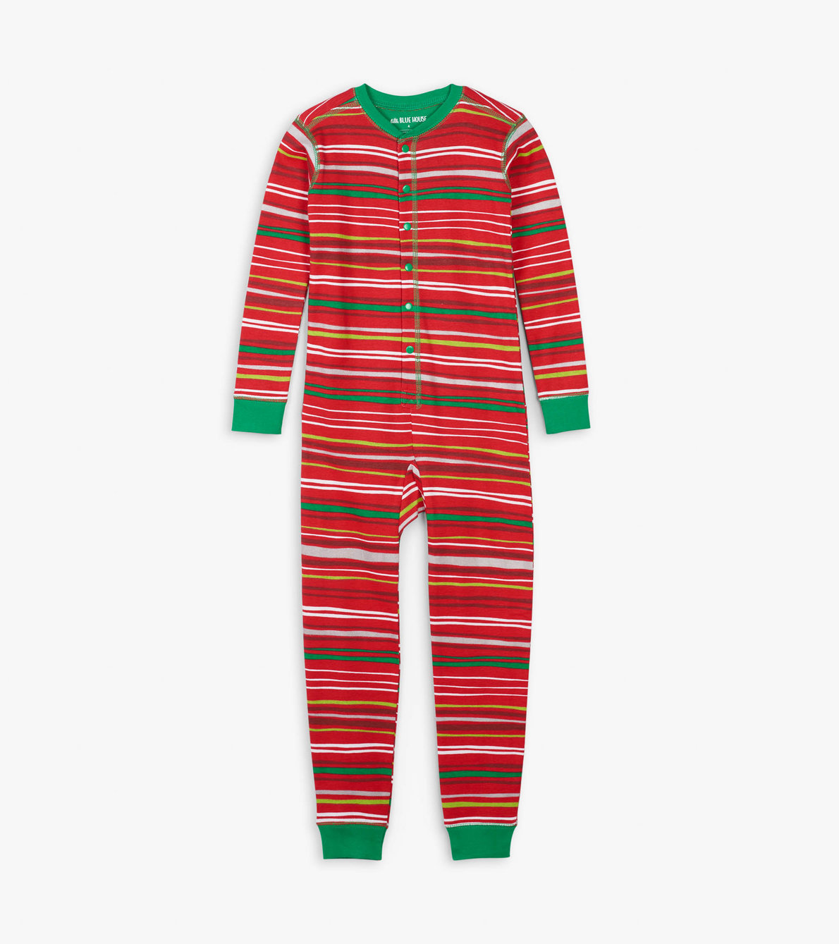 View larger image of Holiday Stripes Kids Union Suit