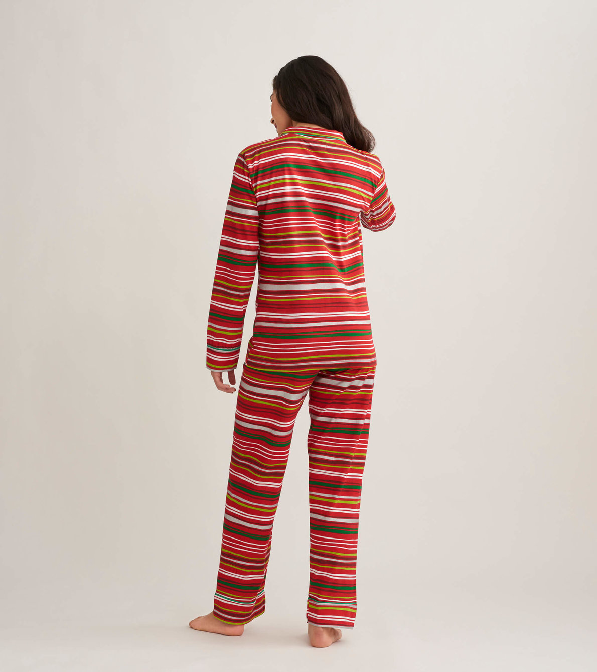 Holiday Stripes Women's Pajama Set - Little Blue House CA
