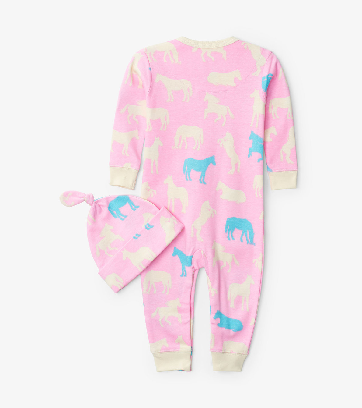View larger image of Horse Silhouettes Baby Coverall with Hat