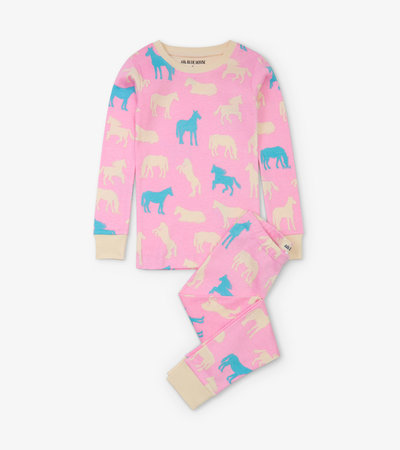 Horse Silhouettes Kids Pajama Set