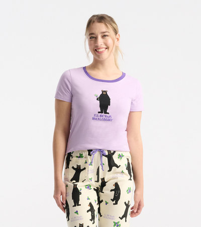 T-shirt de pyjama pour femme – Ours « I’ll Be Your Hucklebeary »