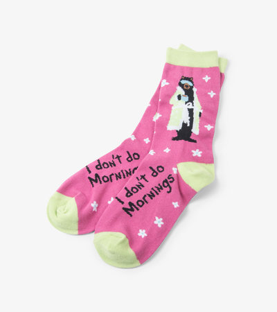 Chaussettes femme – Ours « I don’t do Mornings »