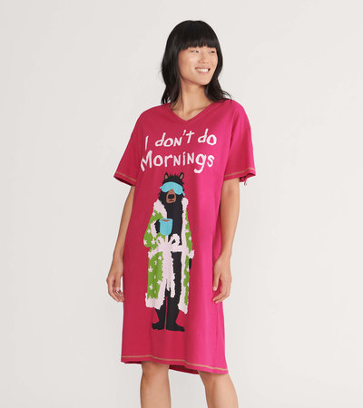 Chemise de nuit pour femme – Ours « I Don’t Do Mornings »