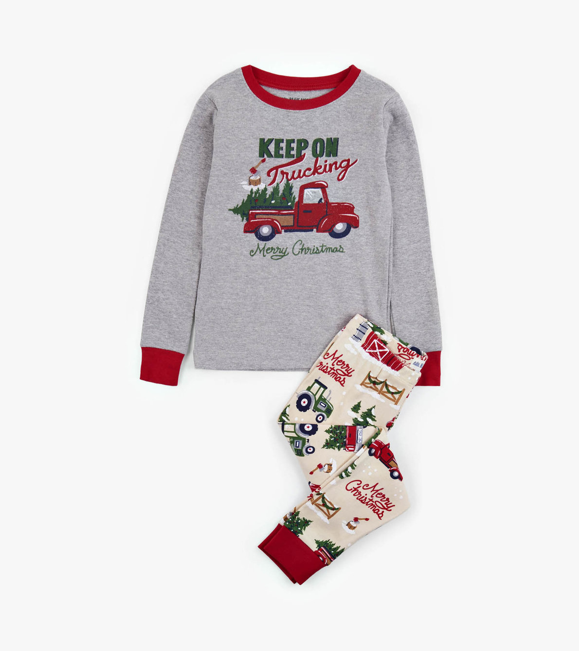 View larger image of Keep on Trucking Kids Appliqué Pajama Set