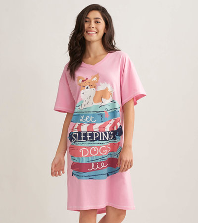 Chemise de nuit pour femme – Chien sur coussins