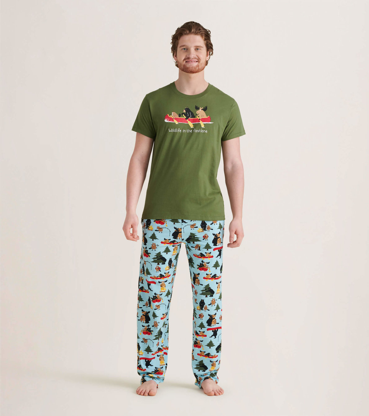 Agrandir l'image de Ensemble de t-shirt et pantalon interchangeables pour homme - Vie dans la nature