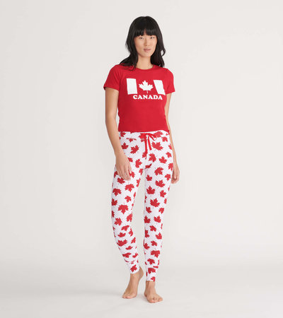 Made in Canada Women's Tee and Leggings Pajama Separates