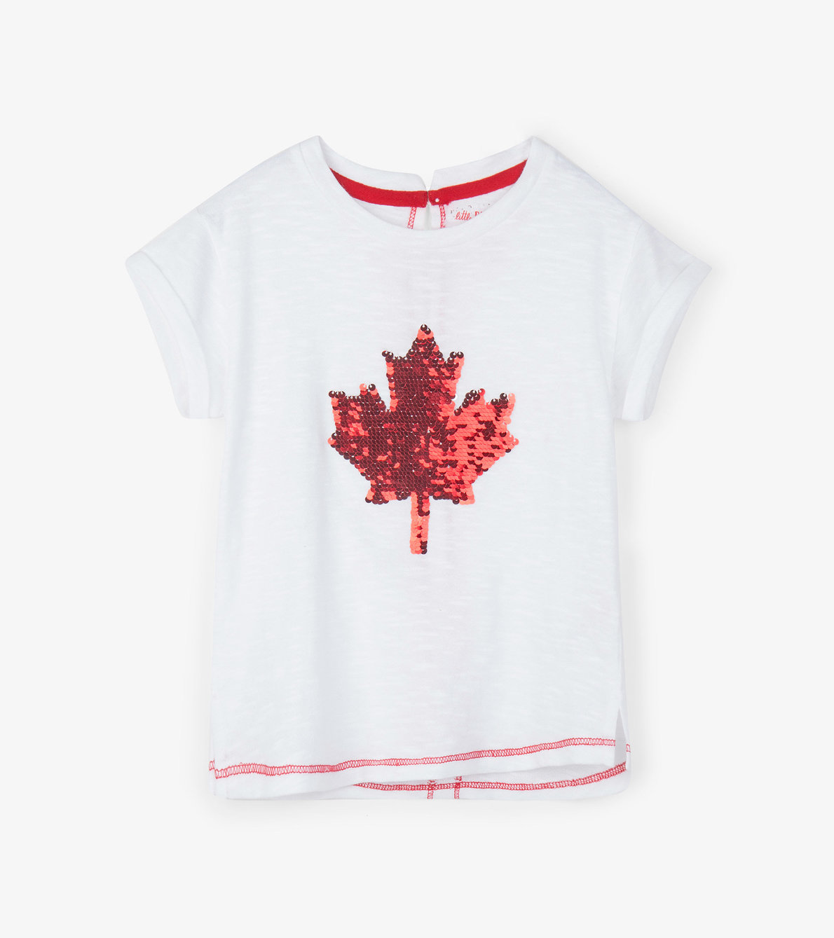 Agrandir l'image de T-shirt à paillettes réversibles pour enfant – Feuille d'érable