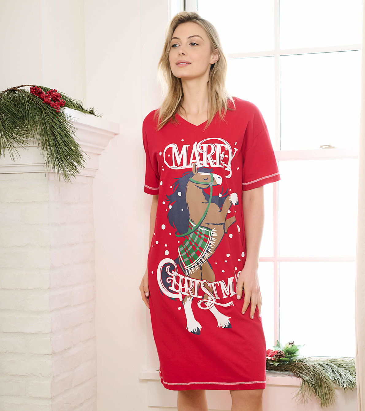 Agrandir l'image de Chemise de nuit pour femme – Jument de Noël