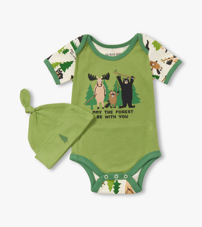 May The Forest Be With You Baby Bodysuit & Hat