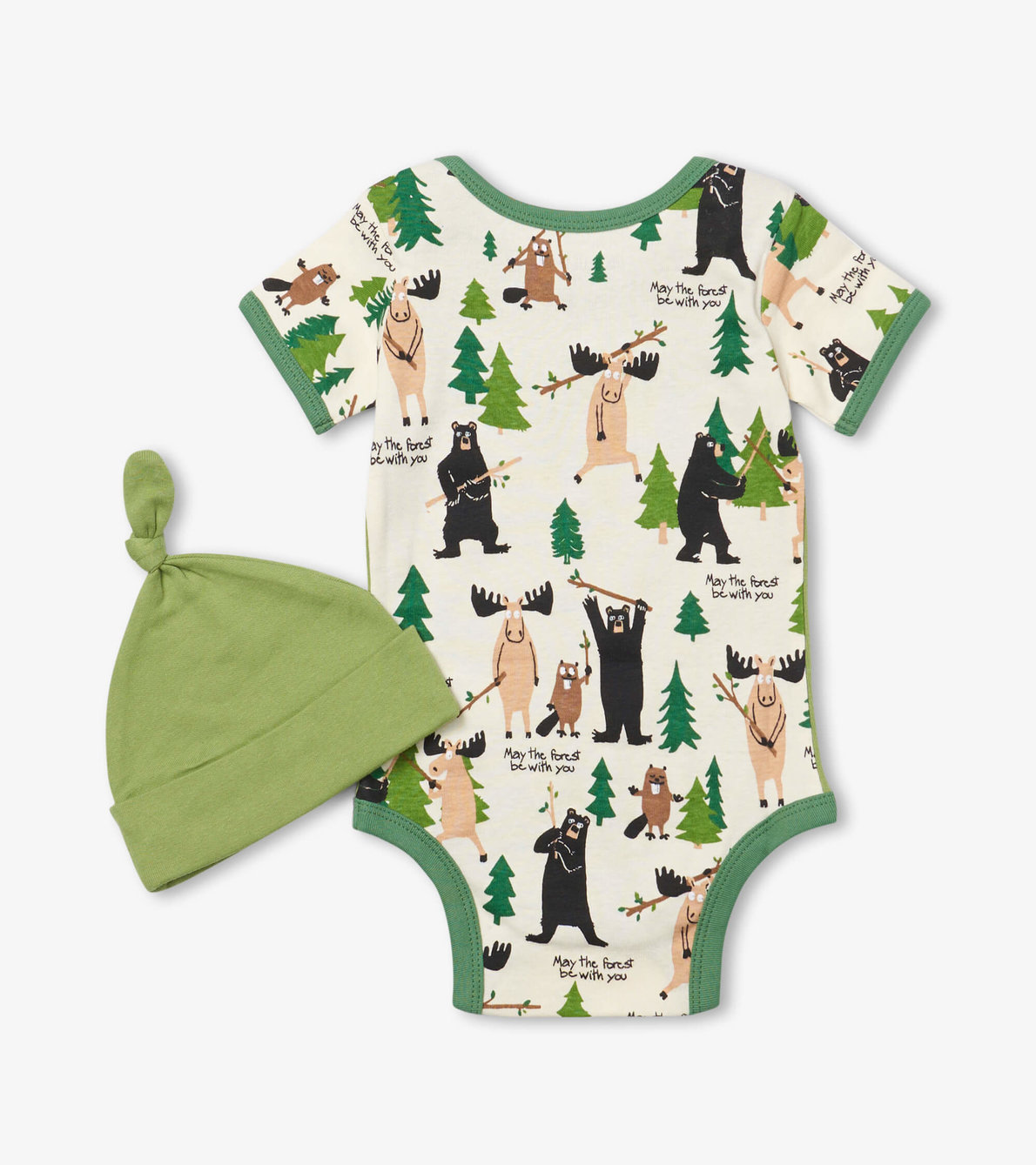 View larger image of May The Forest Be With You Baby Bodysuit With Hat