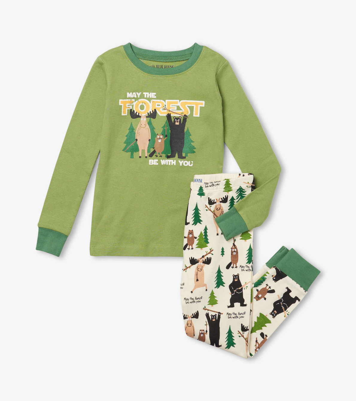 View larger image of May The Forest Be With You Kids Appliqué Pajama Set
