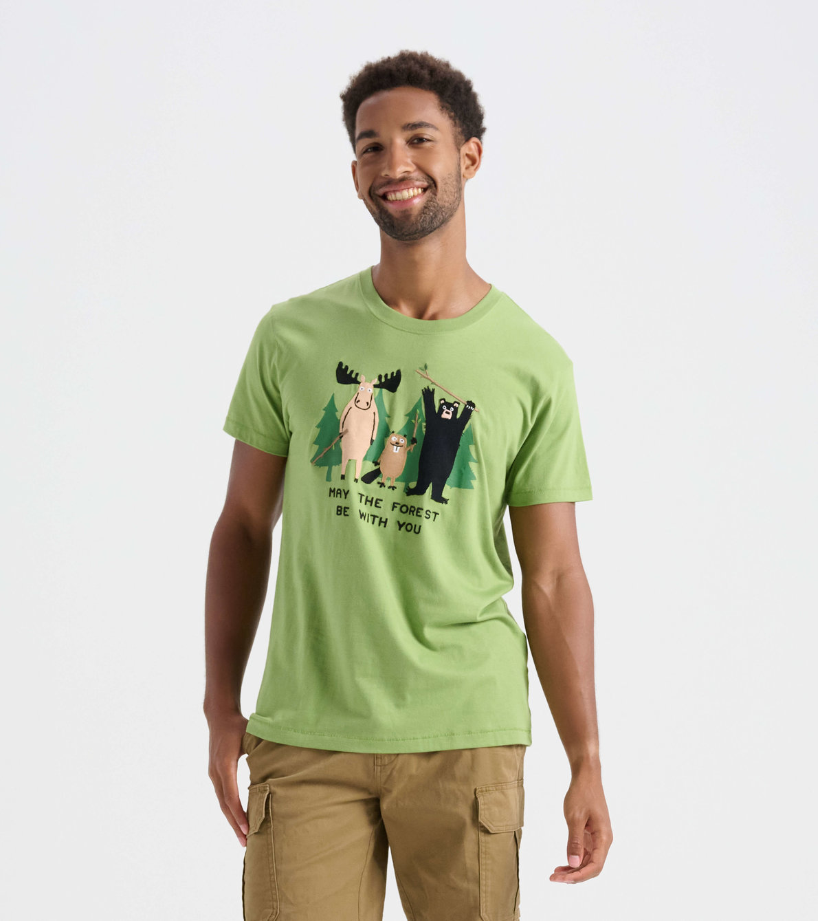 Agrandir l'image de T-shirt pour homme – Animaux des bois « May the Forest Be With you »