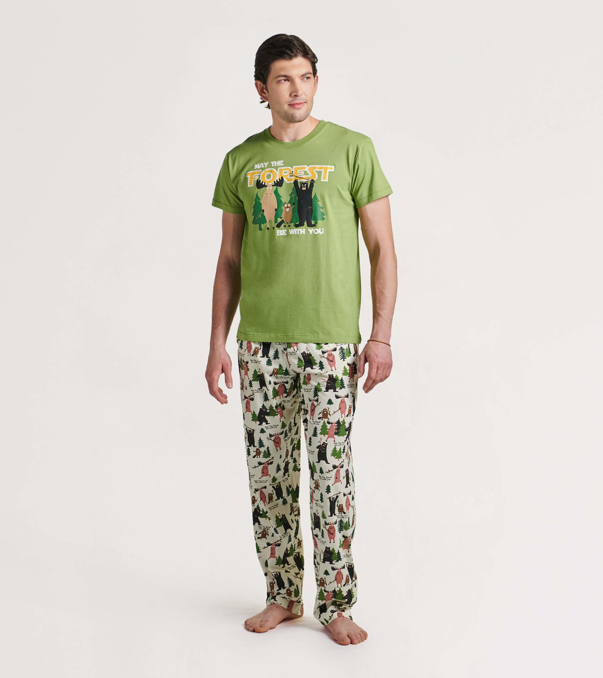 Agrandir l'image de Ensemble de t-shirt et pantalon interchangeables pour homme - « May The Forest Be With You »