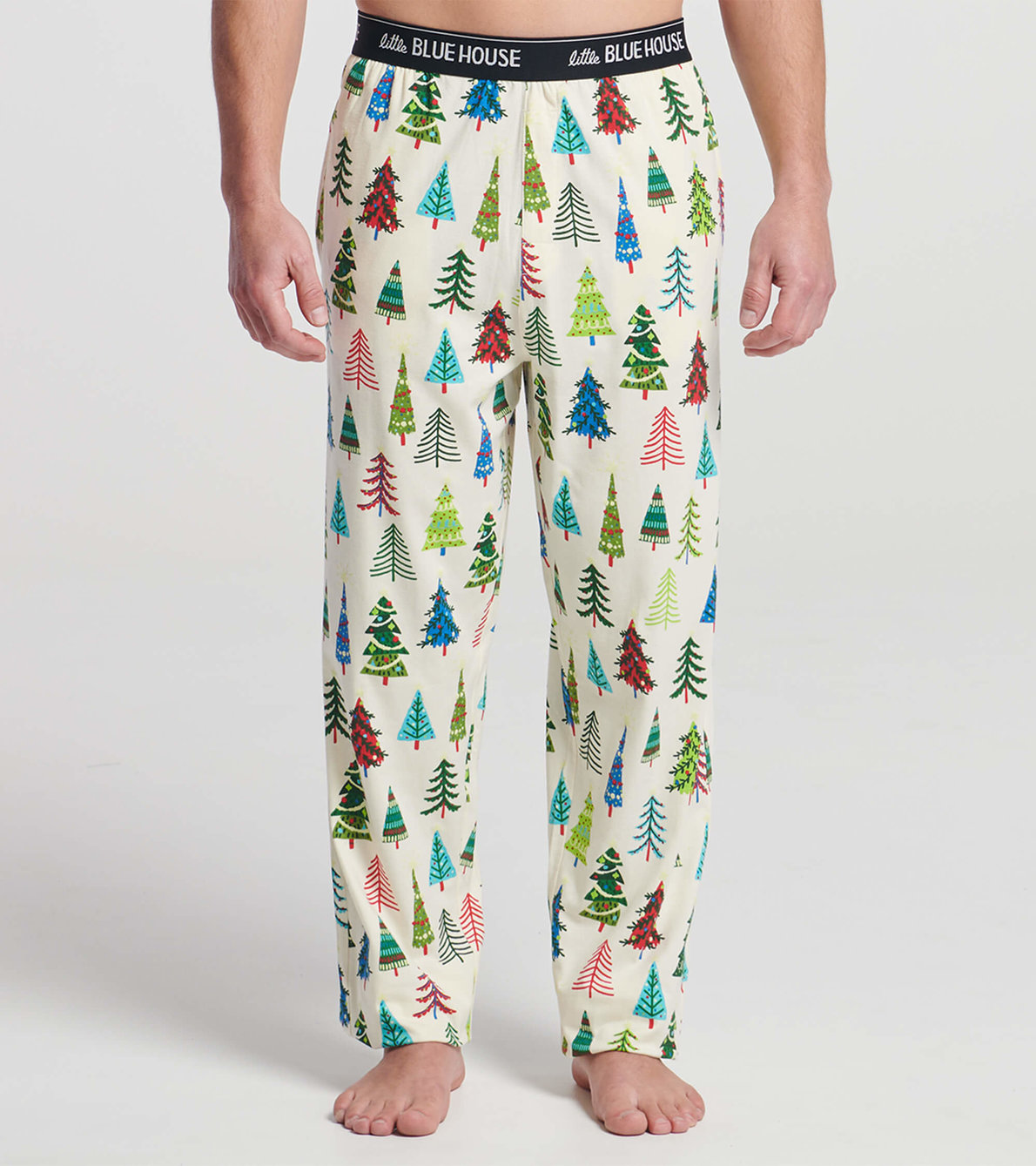 Agrandir l'image de Pantalon de pyjama en jersey pour homme – Sapins de Noël