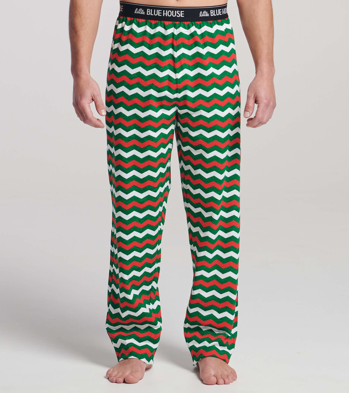 Agrandir l'image de Pantalon de pyjama en jersey pour homme – Motif zigzag de Noël