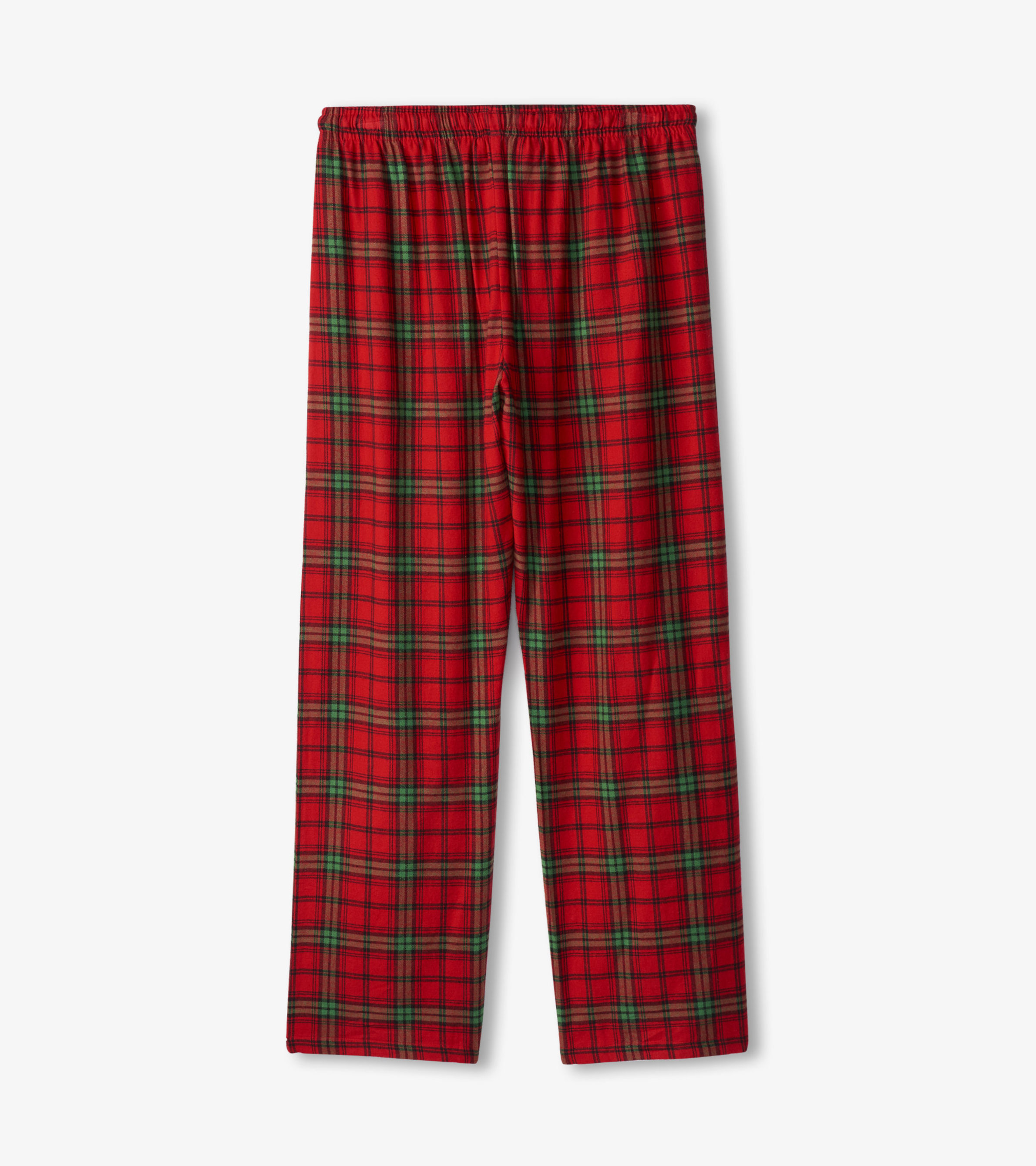 Men's Moose On Red Flannel Pajama Pants - Little Blue House UK