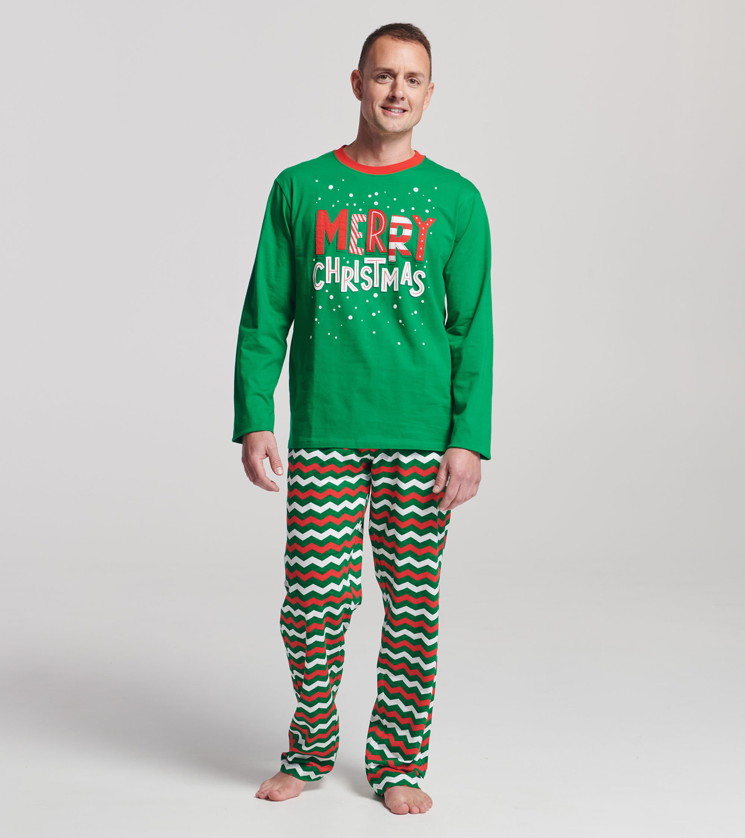 Greentop Gifts Men's Big & Tall Santa Print Matching Family Pajama