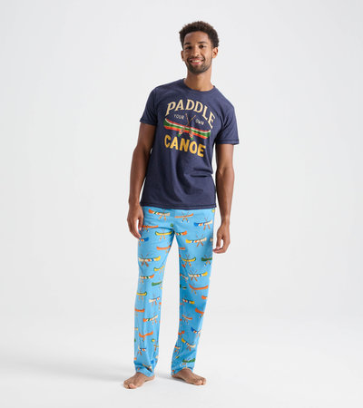 Men's Paddle Your Own Canoe T-Shirt and Pants Pajama Separates