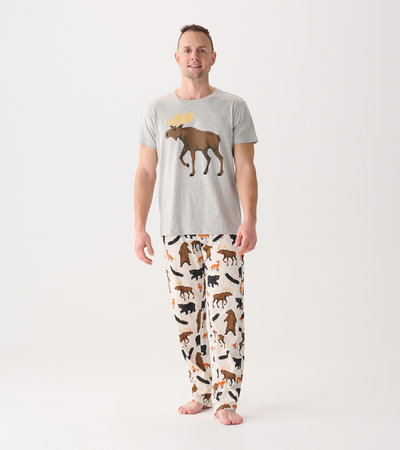 Men's Wildlife T-Shirt and Pants Pajama Separates