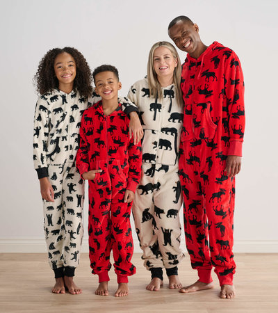 Moose and Bear Family Hooded Jumpsuits