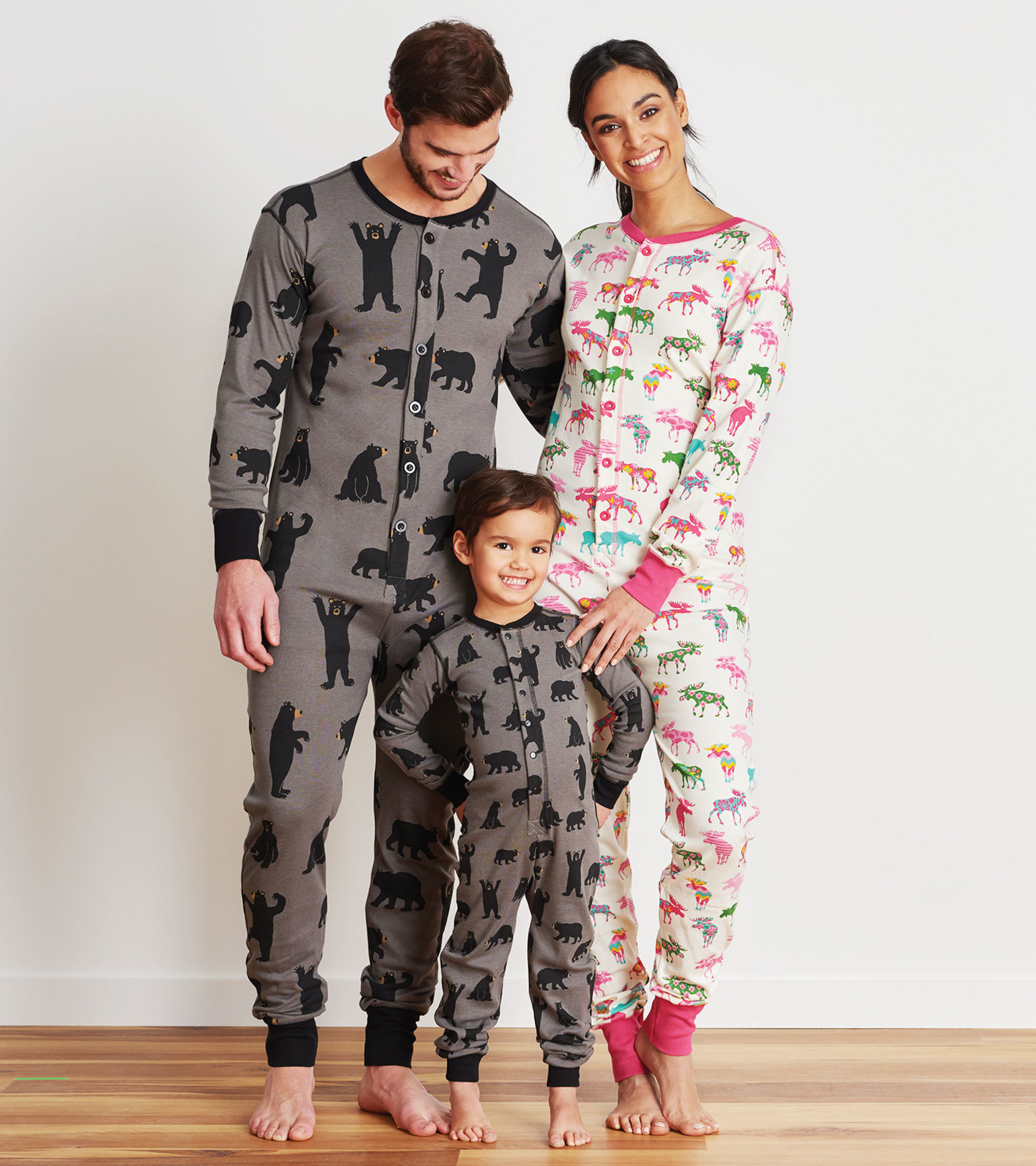 Moose and Bear Family Pajamas - Little Blue House US