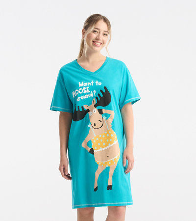 Chemise de nuit pour femme – Orignal « Moose Around »