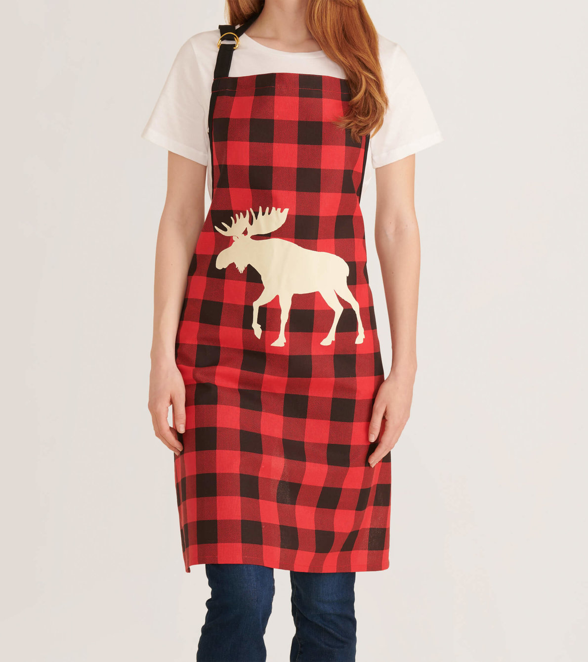 View larger image of Moose on Plaid Apron