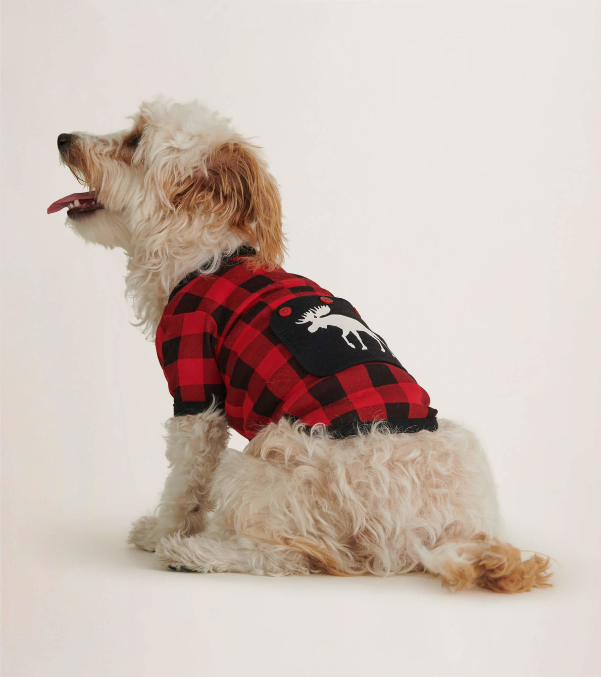 View larger image of Moose On Plaid Dog Tee